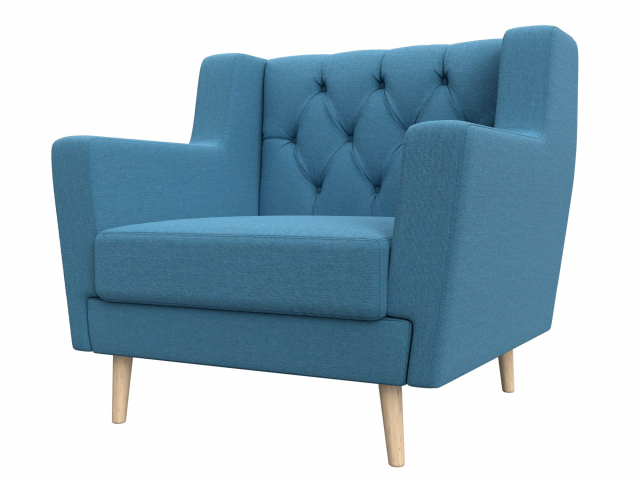 Кресло для отдыха "Брайтон Люкс" рогожка Амур голубой, 125631