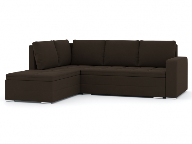 Угловой диван-кровать "Бромен", велюр Зара Браун 20