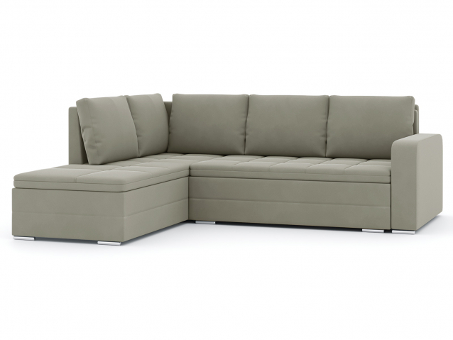 Угловой диван-кровать "Бромен", велюр Зара Браун 05