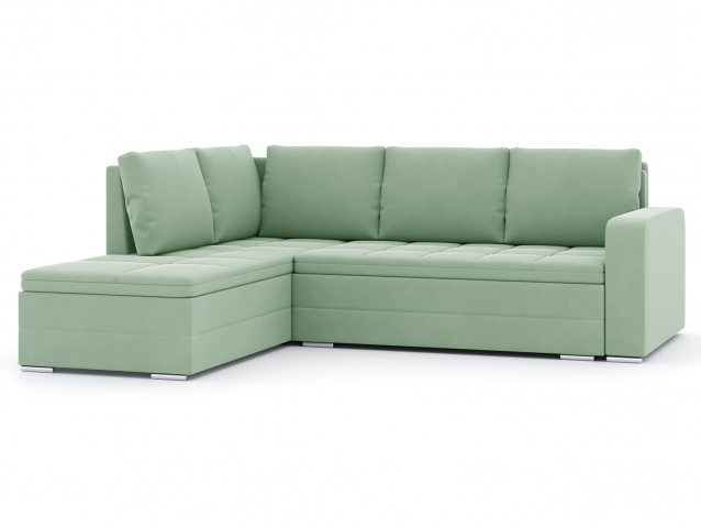 Угловой диван-кровать "Бромен", велюр Зара Минт 14