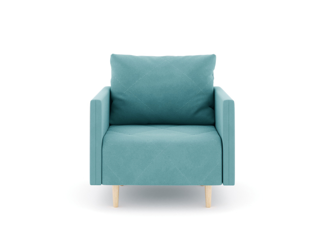 Кресло для отдыха "Mille (Милле) с подлокотниками", велюр Зара Азур 48