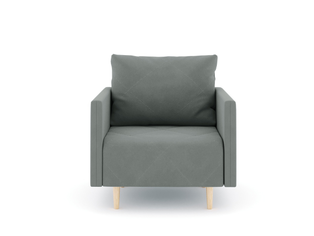 Кресло для отдыха "Mille (Милле) с подлокотниками", велюр Зара Графит 32