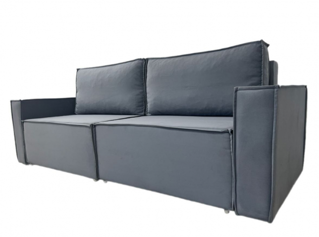 Диван-кровать "Босс" еврокнижка, 2 модуля, велюр Зара Графит 32