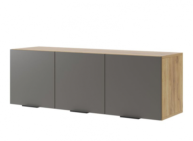  Антресоль трехдверная "Бери" дуб крафт золотой/графит