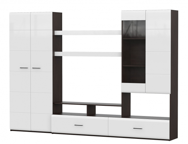 Гостиная " Токио" МГС 7, дуб венге/белый глянец