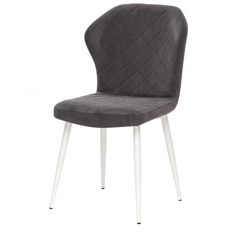 Стул Leset (Лесет) "Шейл" металл белый/велюр Ultra Grafit (Ультра Графит)