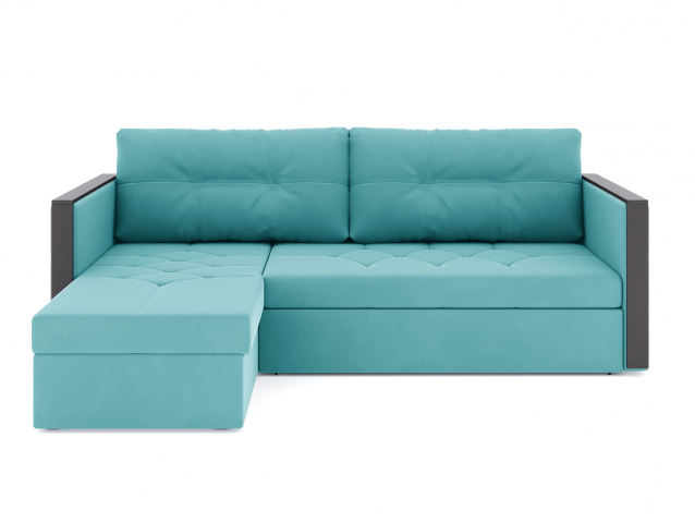 Угловой диван-кровать "Даймонд" дельфин, велюр Зара Азур 48