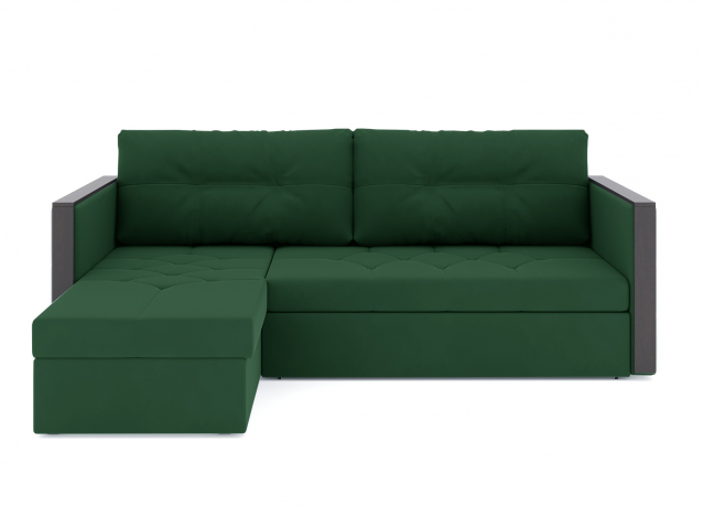 Угловой диван-кровать "Даймонд" дельфин, велюр Зара Малахит 33