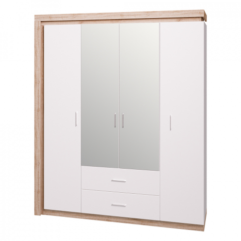 Шкаф 4-х дверный "Люмен 16", белый снег