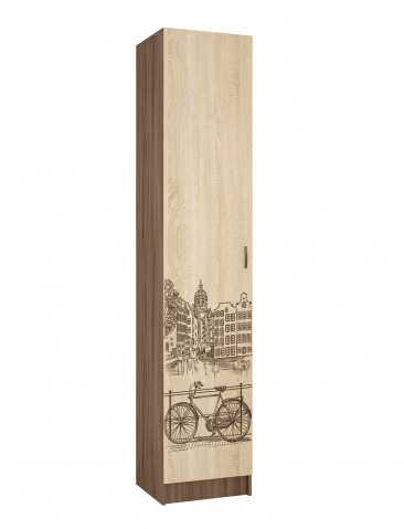 Шкаф-пенал "Орион", ясень шимо/дуб сонома