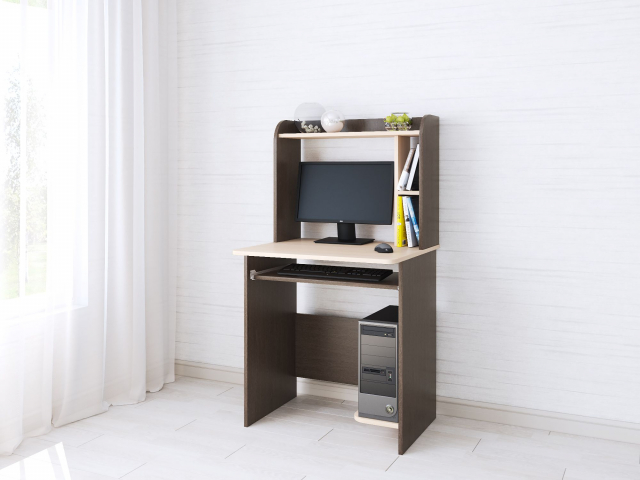 Компьютерный стол "Грета-1", венге/дуб молочный