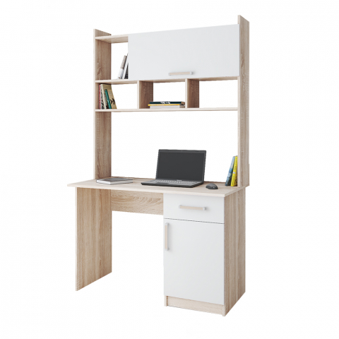 Компьютерный стол "Квартет-10", дуб сонома/белый