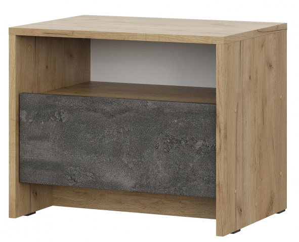 Тумба прикроватная "Лофт" МСП 1, дуб золотой/камень тёмный