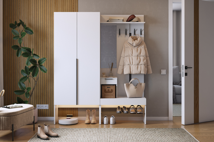 Прихожая "Баско К1", белое дерево