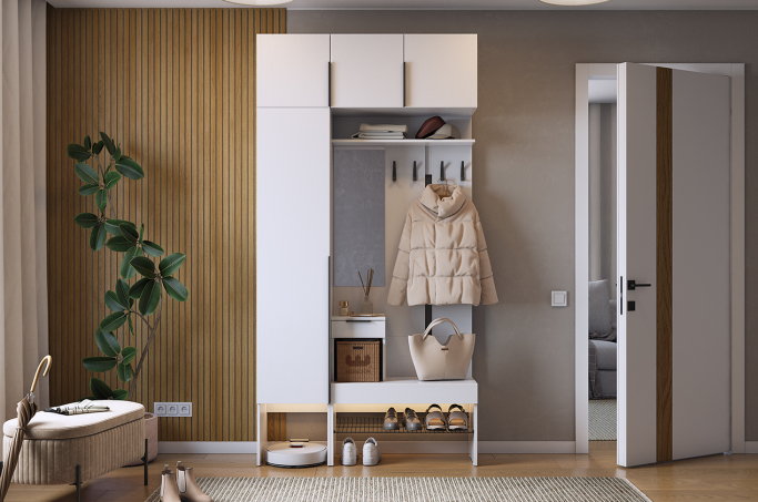 Прихожая "Баско К4", белое дерево