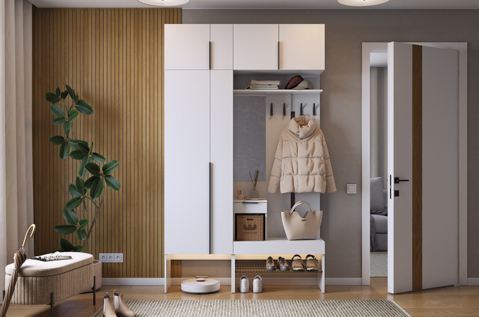 Прихожая "Баско К6", белое дерево