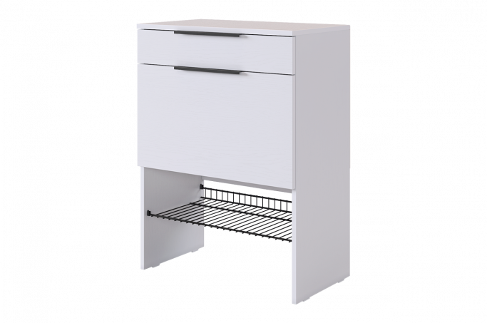 Обувница "Баско", белое дерево/белое дерево