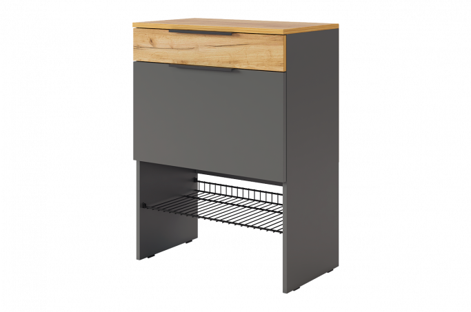 Обувница "Баско", графит/дуб крафт золотой