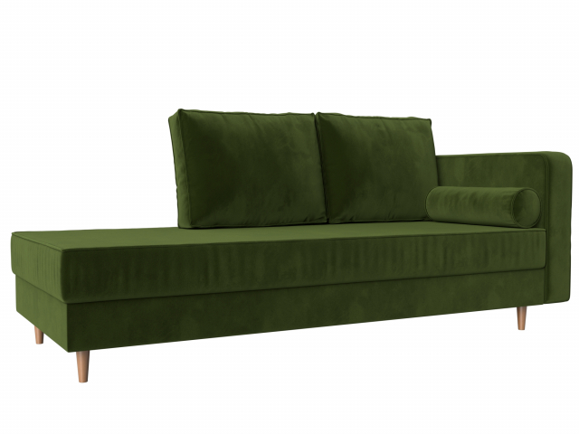 Кушетка "Прайм" угол правый, зеленый микровельвет, 100881
