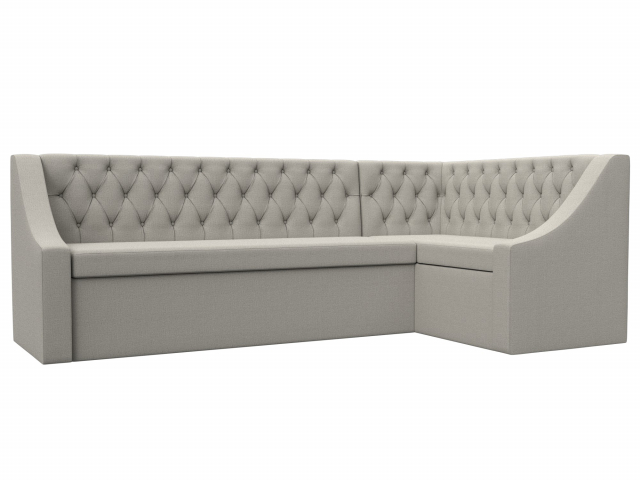 Угловой диван-кровать кухонный "Мерлин" правый угол, рогожка Амур бежевый, 122512