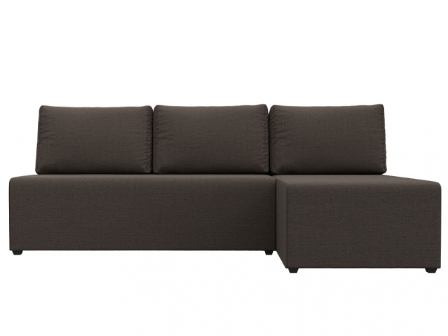 Угловой диван-кровать "Поло" правый угол, рогожка Амур коричневый, 124819