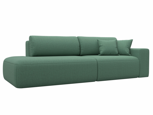 Диван-кровать "Лига-036 Модерн" подлокотник справа, рогожка Амур зеленый, 124220