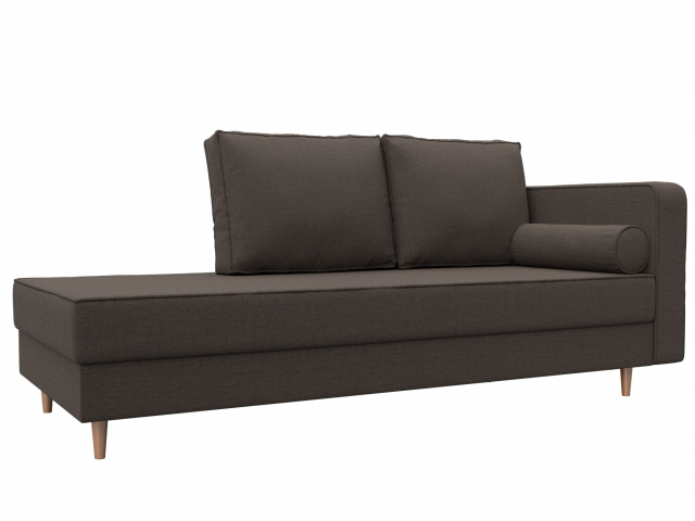 Кушетка "Прайм" угол правый, рогожка Амур коричневый, 125321