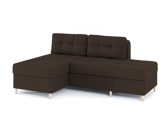 Угловой диван-кровать "Оливер Люкс 2", велюр Зара Браун 20