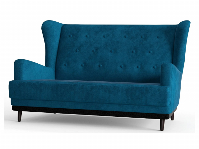 Диван прямой "Барон Люкс", велюр Maserati Blue (Мазерати Блю)