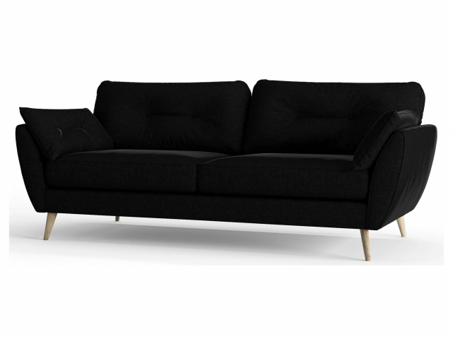 Диван прямой "VOGUE (ВОГ)", рогожка Dream Black (Дрим блэк)