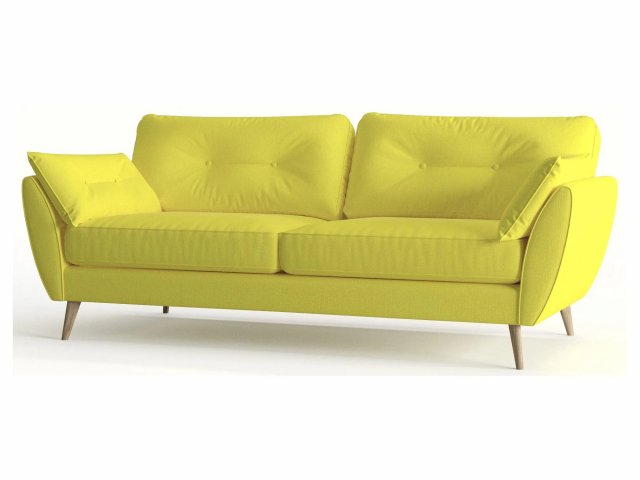 Диван прямой "VOGUE (ВОГ)", рогожка Dream Yellow (Дрим Йеллоу)