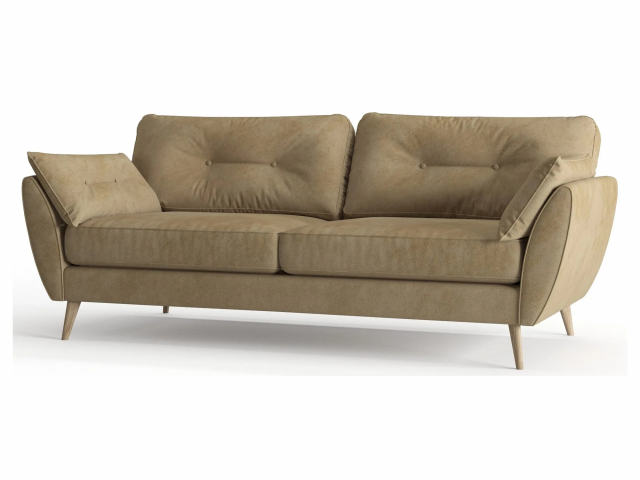 Диван прямой "VOGUE (ВОГ)", велюр Maserati Cappuchino (Мазерати Каппучино)