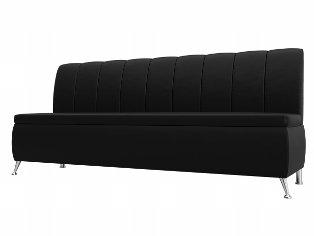 Кухонный диван "Кантри" черная экокожа, 100157