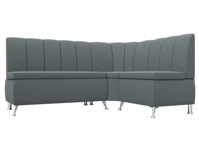 Диван кухонный угловой "Кантри" правый угол, рогожка Амур серый, 122502