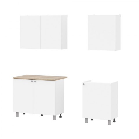 Кухня 1,6 м "КГ 6", серия 2, белый текстурный