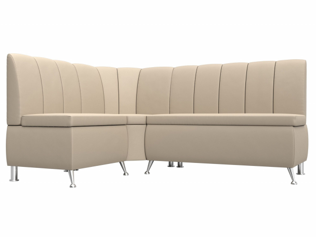 Диван кухонный угловой "Кантри" левый угол, бежевая экокожа, 29451L