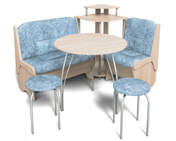 Кухонный набор "Лотос", ясень/велюр лагуна/серебро