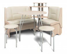 Кухонный диван набор "лотос", ясень/кожзам борнео крем/серебро
