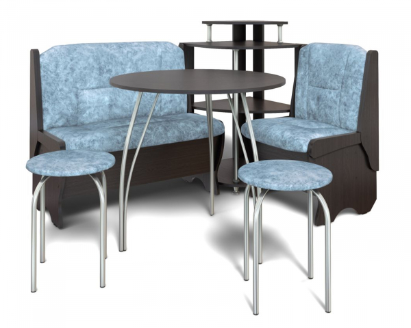 Кухонный набор "Лотос",венге/велюр лагуна/серебро