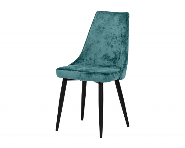 Стул Leset (Лесет) "Эби Люкс" металл черный/велюр Crash LUX (Краш ЛЮКС) 19 аквамарин