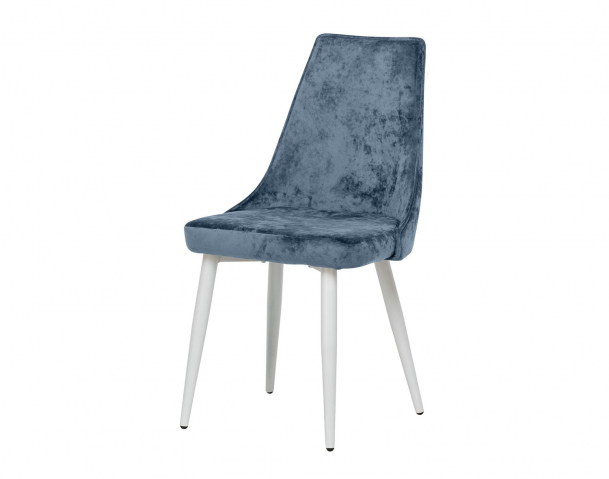 Стул Leset (Лесет) "Эби Люкс" металл белый/велюр Crash LUX (Краш ЛЮКС) 16 ниагара