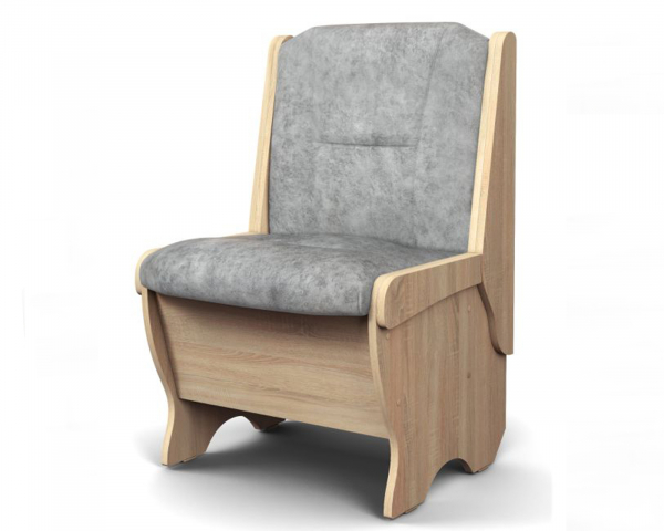 Кухонная скамья "Лотос" малая 550 мм, дуб сонома/ велюр графит