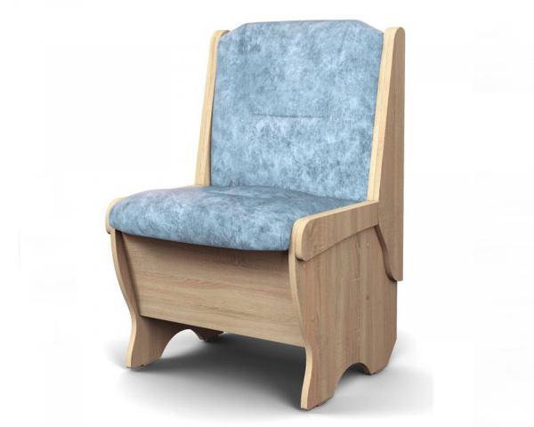 Кухонная скамья "Лотос" малая 550 мм, дуб сонома/ велюр лагуна