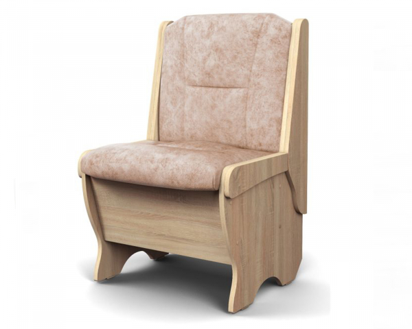 Кухонная скамья "Лотос" малая 550 мм, дуб сонома/ велюр латте