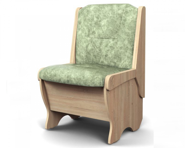 Кухонная скамья "Лотос" малая 550 мм, дуб сонома/ велюр мохито