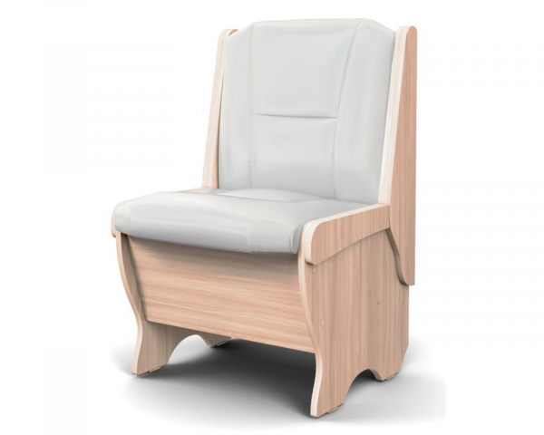 Кухонная скамья "Лотос" малая 550 мм, ясень/кожзам Борнео милк