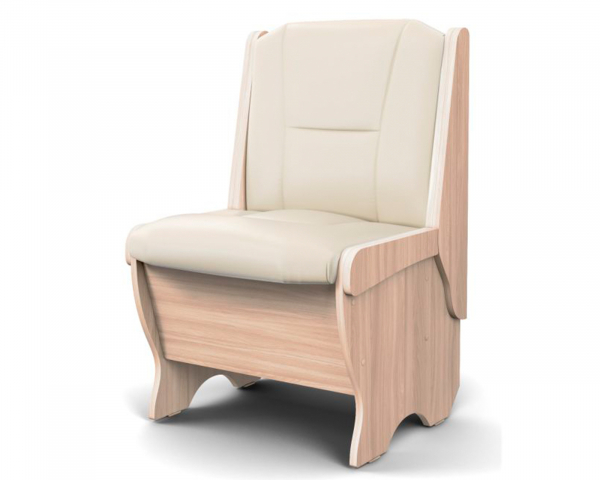 Кухонная скамья "Лотос" малая 550 мм, ясень/кожзам Борнео  крем