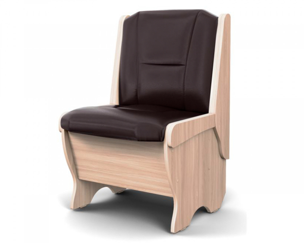 Кухонная скамья "Лотос" малая 550 мм, ясень/кожзам Борнео  умбер