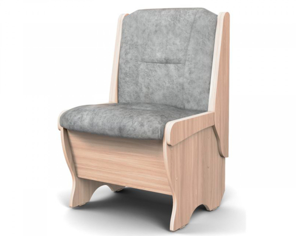 Кухонная скамья "Лотос" малая 550 мм, ясень/велюр графит