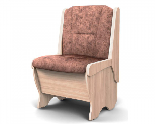 Кухонная скамья "Лотос" малая 550 мм, ясень/велюр коньяк